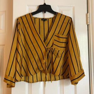 Topshop Stripe Tie Wrap Kimono Top